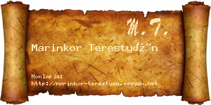 Marinkor Terestyén névjegykártya